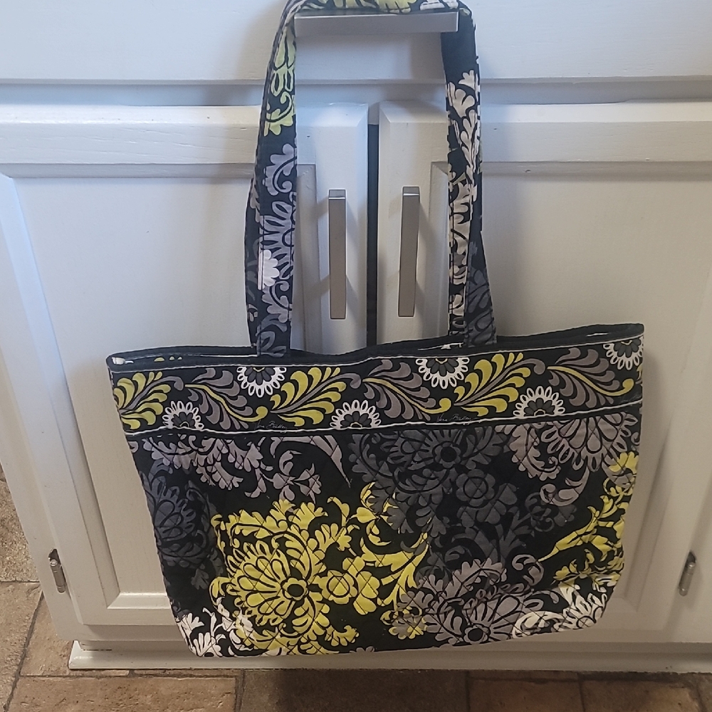 Vera Bradley Black and Yellow Floral Tote
